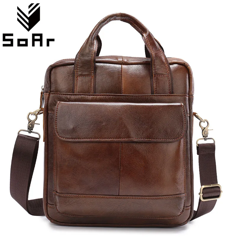 Business Messenger Bag Men Leather Genuine Bag For Man Top-Handle Bags Cowhide Fashion Male Shoulder Handbags Travel Bag fashion male top handle bag solid color canvas bags blue men s handbag brown tote bag for man and boy multifunction handbags