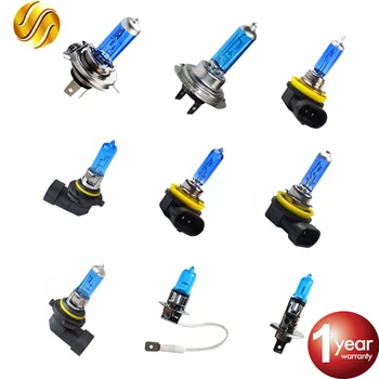 

SINOVCLE Car Headlight Halogen Bulb H1 H3 H4 H7 H8 H11 9005 HB3 9006 HB4 12V 55W 100W 5000K Super White Quartz Glass Dark Blue