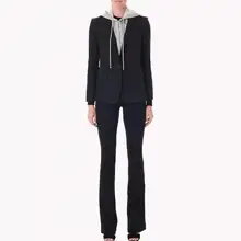 Высокое качество, новые моды дизайнерский Блейзер Для женщин на молнии со съемным капюшоном одной кнопки Повседневный Блейзер, Куртка Верхняя одежда