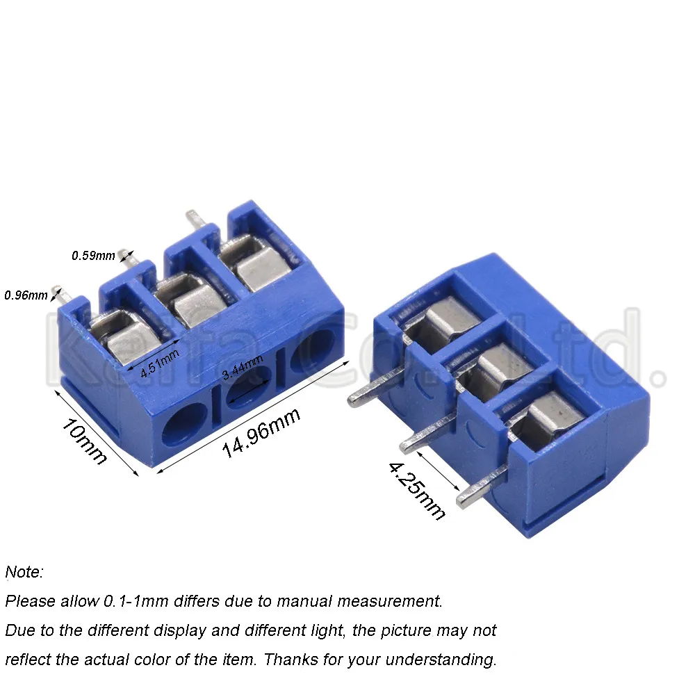 10PCS/lot KF301-5.0-2P KF301-3P KF301-4P Pitch 5.0mm Straight Pin 2P 3P 4P Screw PCB Terminal Block Connector wire connectors single row pin connector