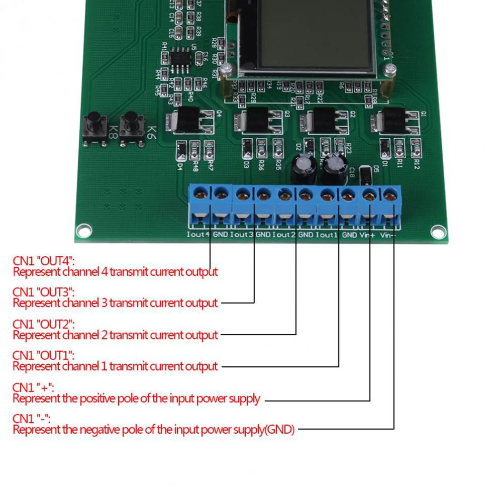 

1 Pcs 4-20mA 4 Channel Current Signal Generator Module Board Digital Source Transmitter 12864 LCD Current Signal Generator K1-K8