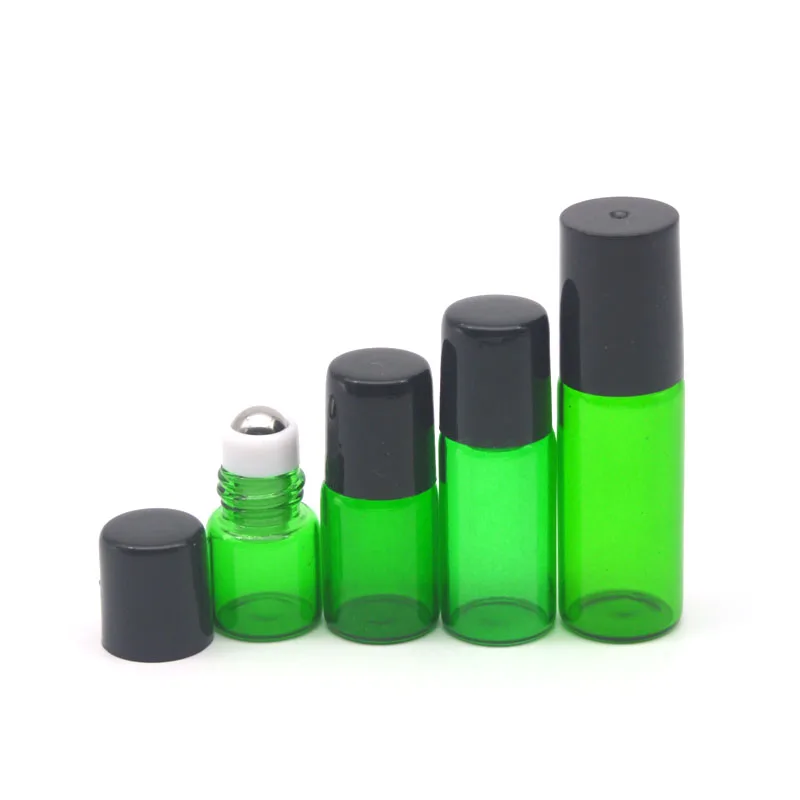 

1pcs Green Color Roller 1ml 2ml 3ml 5ml Glass Bottle Empty Fragrance Perfume Sample Essential Oil Roll On Bottle