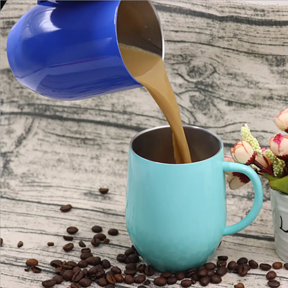 

Coffee Mugs Cup Double Wall Stainless Steel Egg Shapped Cup Travel Beer Tumbler Insulated thermos Cups Drinkware
