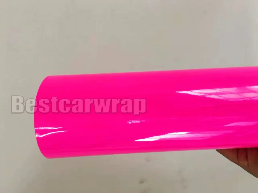 fluorescent pink gloss vinyl car wrapping film hexis arlon glow in the dark foil  (2)