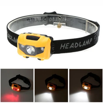 

50pcs/lot LED Headlamp 3W High Low Brightness Red Flash SoS Lighting Outdoor Headlight Waterproof Lantern For Hunting Fishing