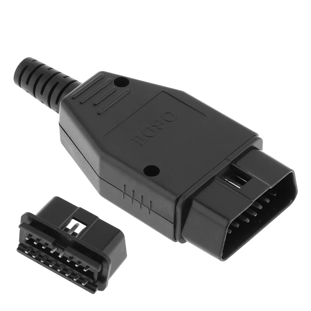 OBD II OBD2 DIY 16 Pin Male Extension Opening Cable Car Diagnostic Interface Connector PLug