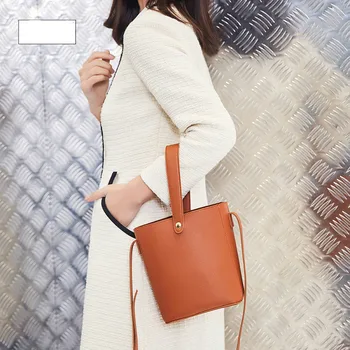 

New Bucket Women Pu Leather Shoulder Bag Crossbody Bag Ladies Messenger Bag Chain Strap Female Clutch Sac A Main Femme