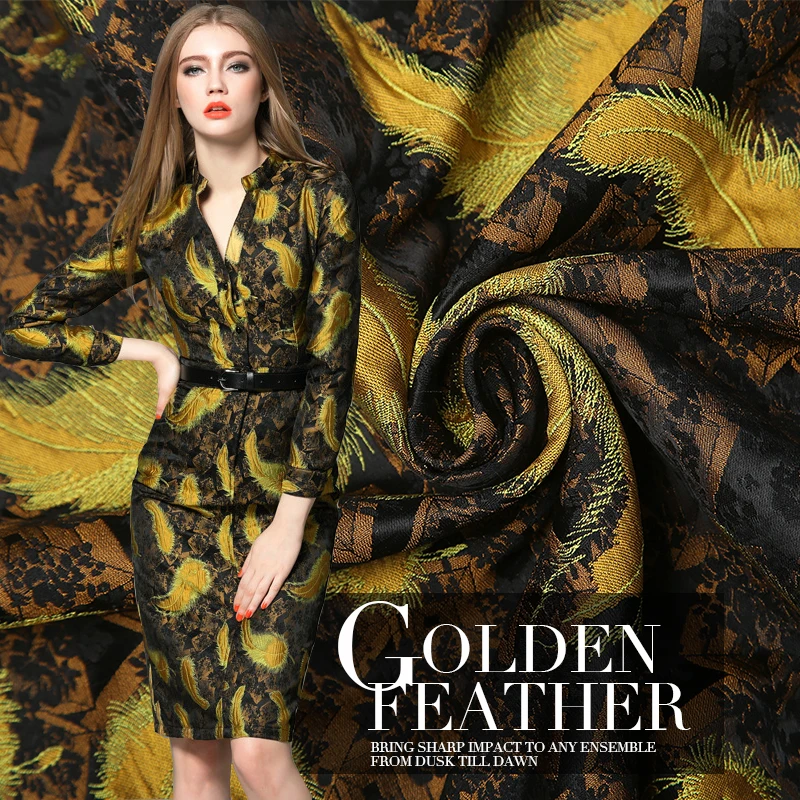 145 см ширина импортный Европейский стиль металлик жаккард парча ткань, 3D жаккардовая пряжа, окрашенная ткань для женщин юбка пальто платье