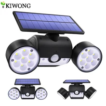 30LED Solar Light Dual Head Solar Lamp PIR Motion Sensor Spotlight Waterproof Outdoor Adjustable Angle Lights For Garden Wall