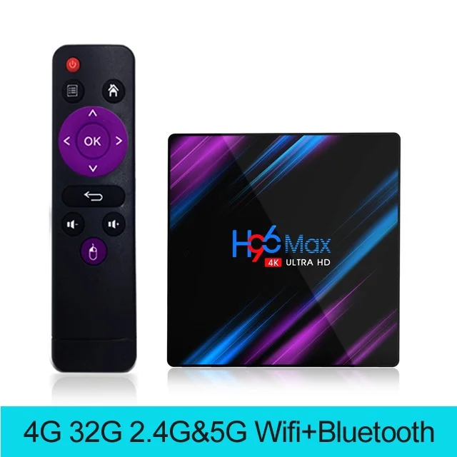 Телеприставка Wechip H96 MAX Android 9,0 4G 64G RK3318 4 ядра 2,4G/5G Wifi BT 4,0 4K HD приставка Google Play YouTube Netflix H96max - Цвет: 4G 32G