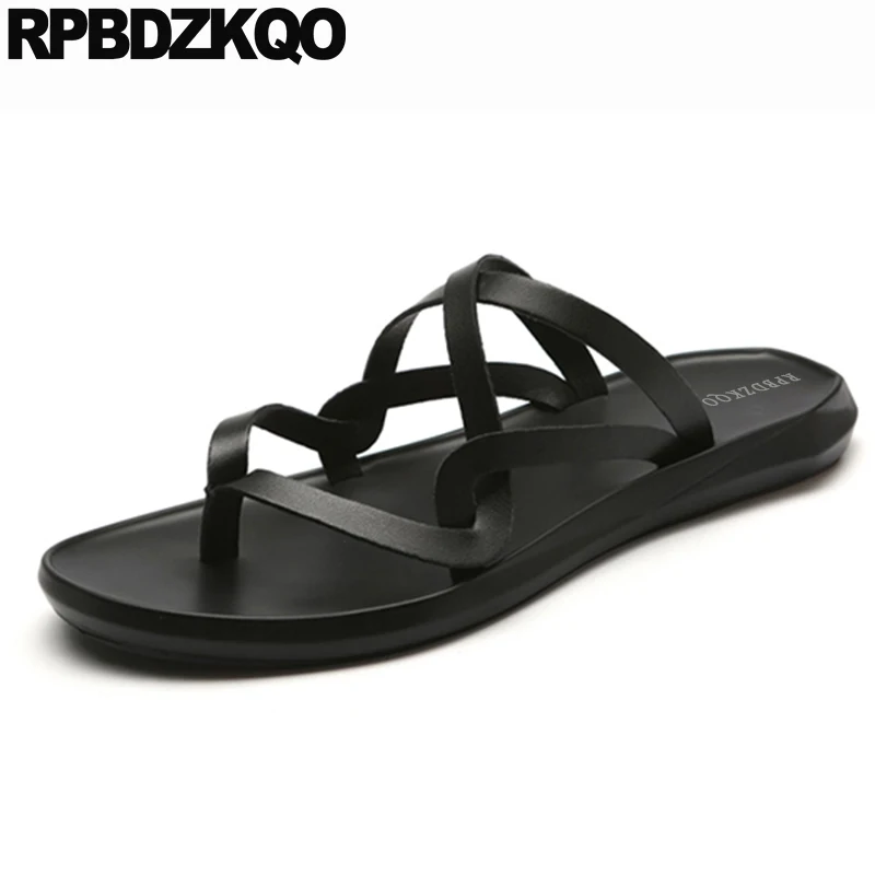 

native slippers luxury flip flop slides waterproof soft strap men gladiator sandals summer shoes water outdoor black leather
