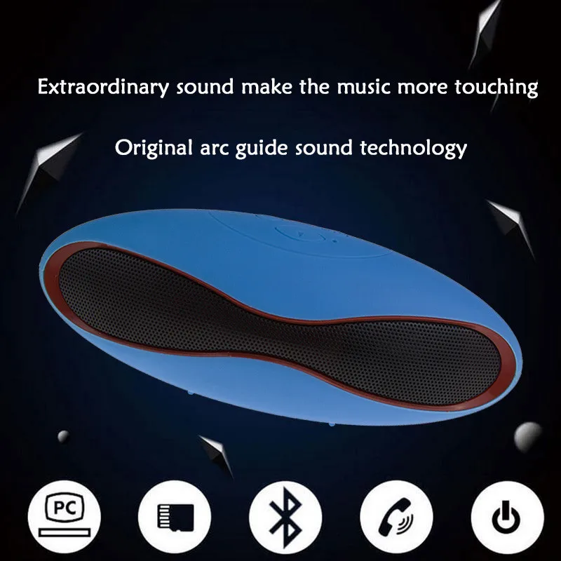 X6 البسيطة سمّاعات بلوتوث اللاسلكية Handfree و المحمولة روك الصوت ملعب نجيلة صناعي للعب كرة القدم 5 Corlors الرجبي Boombox TF مع Mic