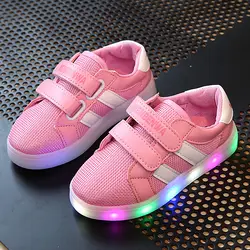 Туфли детские сапоги 2018 новые светящиеся кроссовки детские футбольные бутсы мигающий свет дети Баскетбольная обувь корзина мальчик
