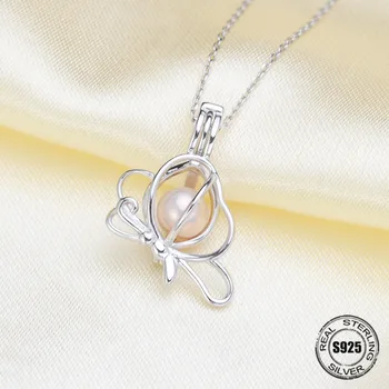 

FIRST SHOW Silver Color Pearl Cage Jewelry Making Beads Cage Pendant Necklace Aroma Essential Oil Diffuser Locket For Oyster