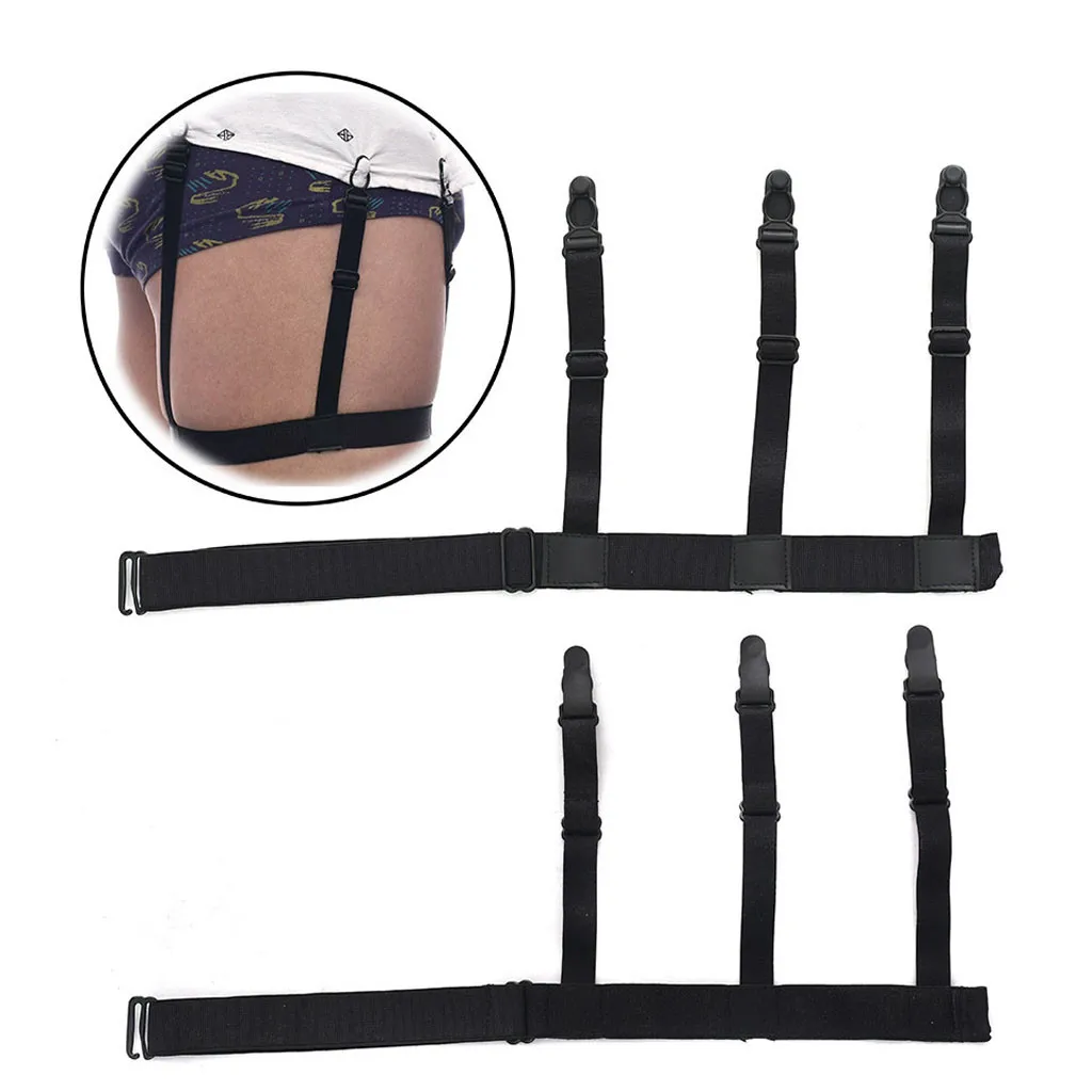 

Men's Shirt Stays Holders Elastic Garter Belt Suspender Locking Clamps Y