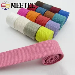 5meter Meetee Cotton Webbing 25/32/38/50mm Natural Color Canvas Ribbon for Bag Strap Belt DIY Sewing Clothes Tape Decor Craft