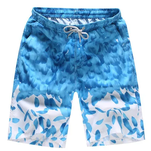 Одежда для плавания, Шорты для плавания, пляжные шорты, шорты для плавания, Шорты для плавания, мужские спортивные шорты для бега, серфинга - Цвет: Light blue feather