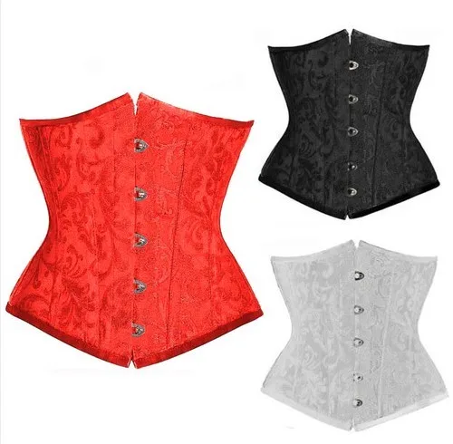 

Cheapest Sexy Womens Steel Boned Waist Cincher Underbust Lace Up Corset Bustier