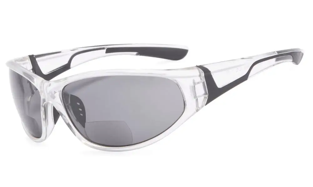 SGS039 очки бифокальные Солнцезащитные очки с TR90 и резиновой оправой-солнцезащитные очки в спортивном стиле - Цвет оправы: ClearGreyLens