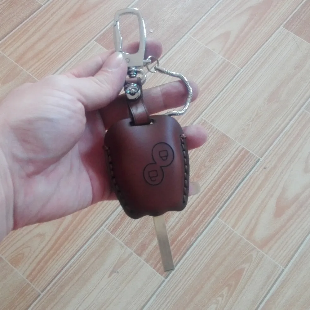 Genuine Leather Car Key Cover Case 2&3 Buttons for Renault Clio Scenic Megane Duster Sandero Captur Twingo Modus Car Remote Key-3