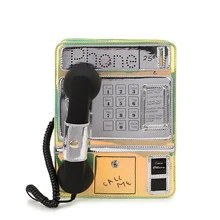 Стиль трендовая модель телефона лазерный градиентный цвет Pu девушка цепи кошелек сумка через плечо женская Bolsa подвеска на сумку