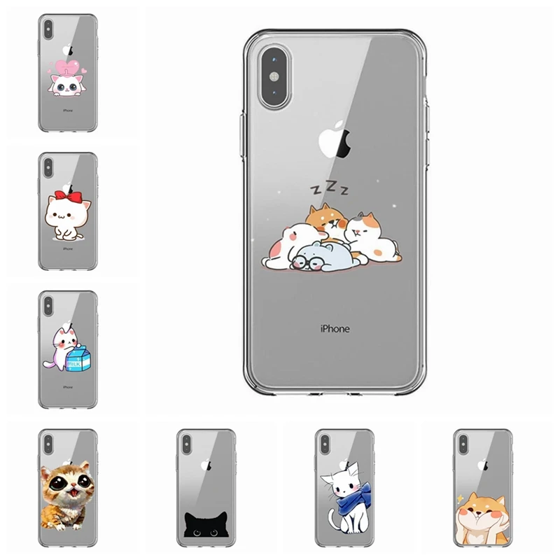 Soft Phone Case For iPhone X XS XR Covers / Max TPU Colorful Ketty Cat Girl Painted Design Fundas M606 |