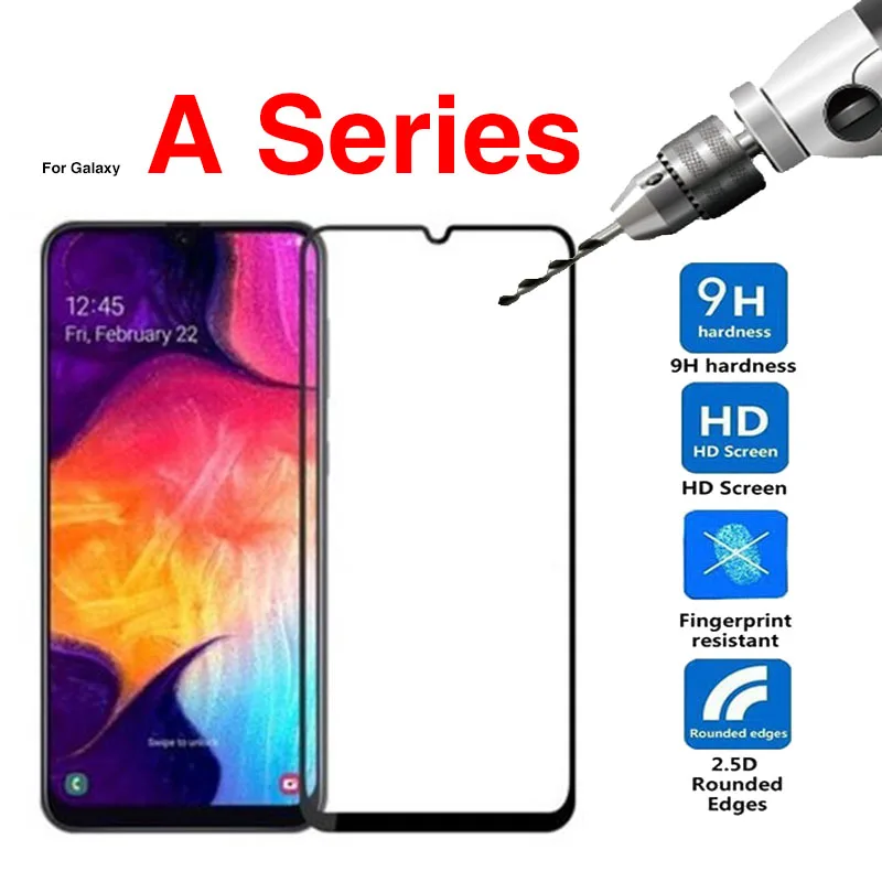 Оригинальное стекло для Samsung Galaxy A50 A30 A40 A70 A90 A10 A20 чехол с полным покрытием
