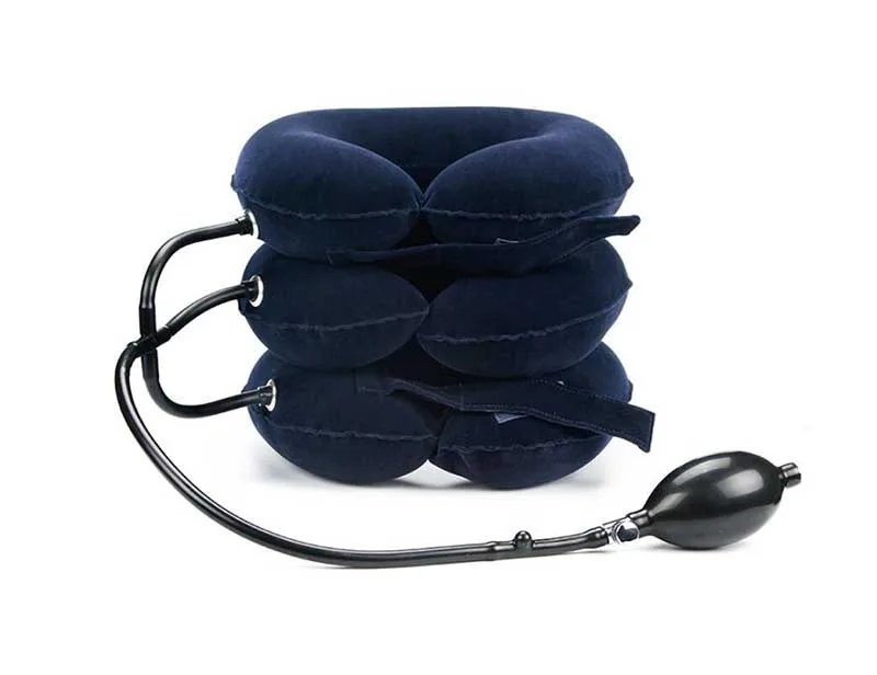 Трехслойный надувной вельветовый шейный Тяговый аппарат с подушкой для шеи портативный шейный Натяжной шейный предохранитель
