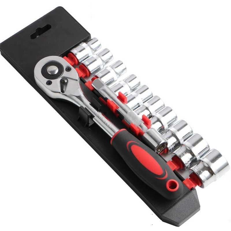 

1/2'' Torque Ratchet Wrench Set 12Pcs Car Repair Hex Socket Wrench Kit Quick Release Professional CR-V Drive Spanner Hand Tools