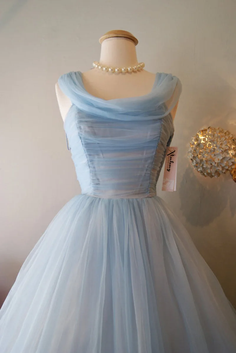  11.Vintage 1950's Short A Line Cocktail Prom Gowns Tea Length Cinderel (3)