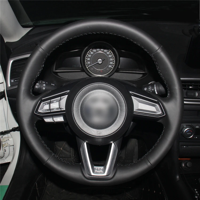 Чехол на руль из натуральной кожи для Mazda 3 Axela черный чехол 6 Atenza 2018 2019 Toyota Yaris 1 9 г. 2