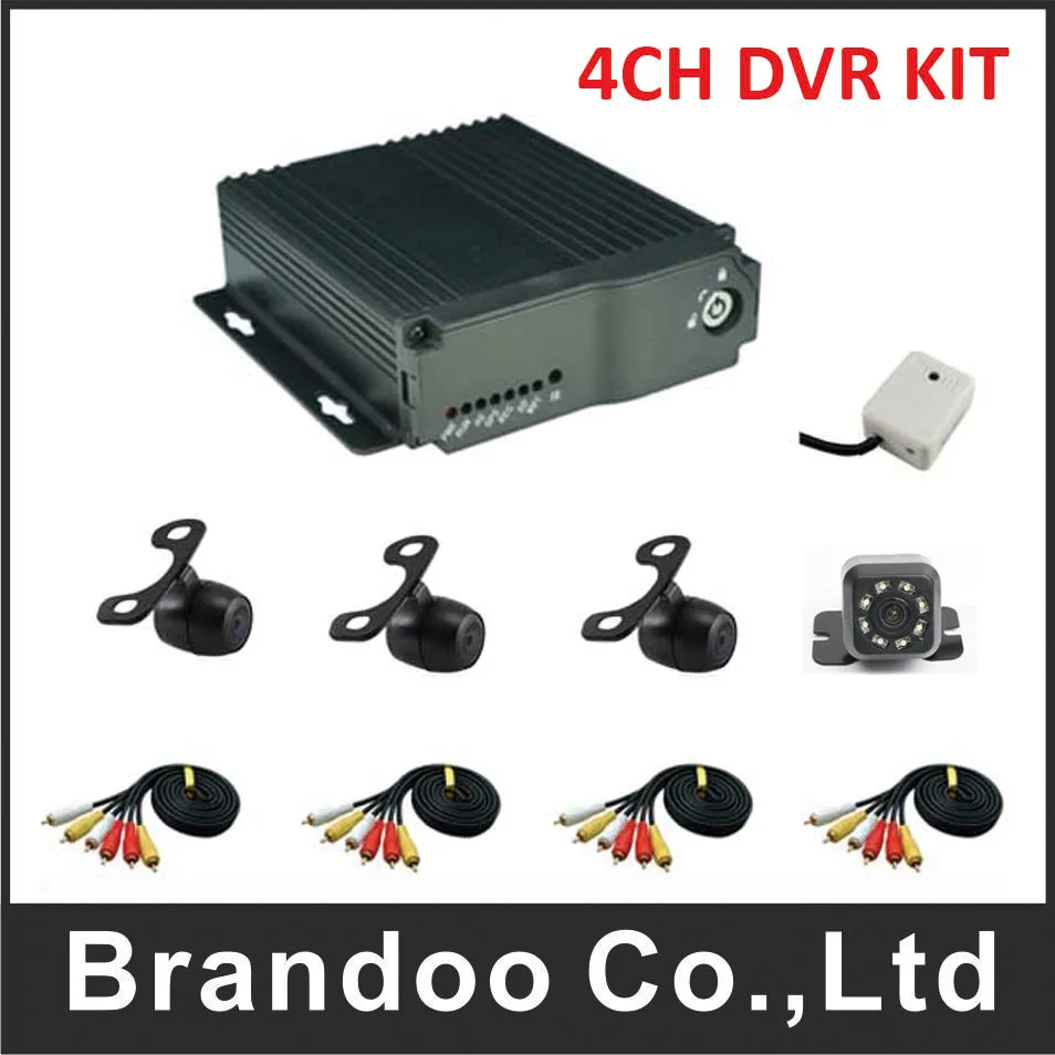 

4ch mobile dvr 4 Channel H.264 SD Car Vehicle Mobile DVR Kits 4CH Video Record Car Dvr MDVR + 4pcs cameras