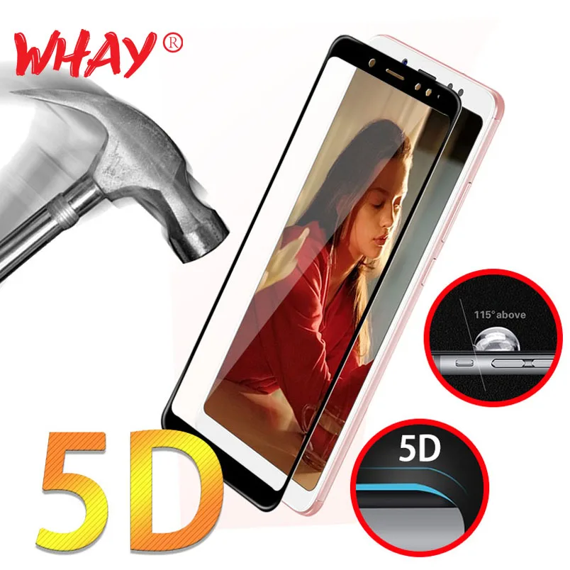 WHAY очки для Xiaomi Redmi Note 5 Pro закаленное стекло 5D Xiomi plus Защита экрана Note5 Mia1