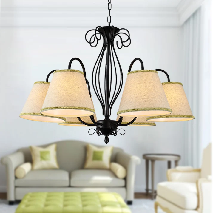 

Chandelier Lights cloth living room pastoral style simple bedroom lamp Korean restaurant lamps ZA ZX148