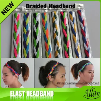 

hot selling 2019 For christmas softball headband 3 rope braided headband Sports Braided Elastic Headbands for Girls Softball