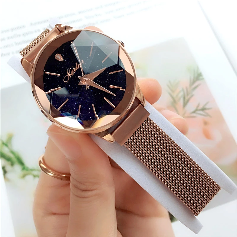 

2019 New Arrival Quartz Watch High Quality Waterproof Delicate Fashion Casual Star Sky Student Magnet Mesh Wirst Watch for Gift