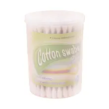 100 шт./кор. с двойным наконечником ватные палочки с деревянной ручкой клавиатура для ногтей Очистка ушей ватная палочка Многоцелевой макияж инструмент для красоты