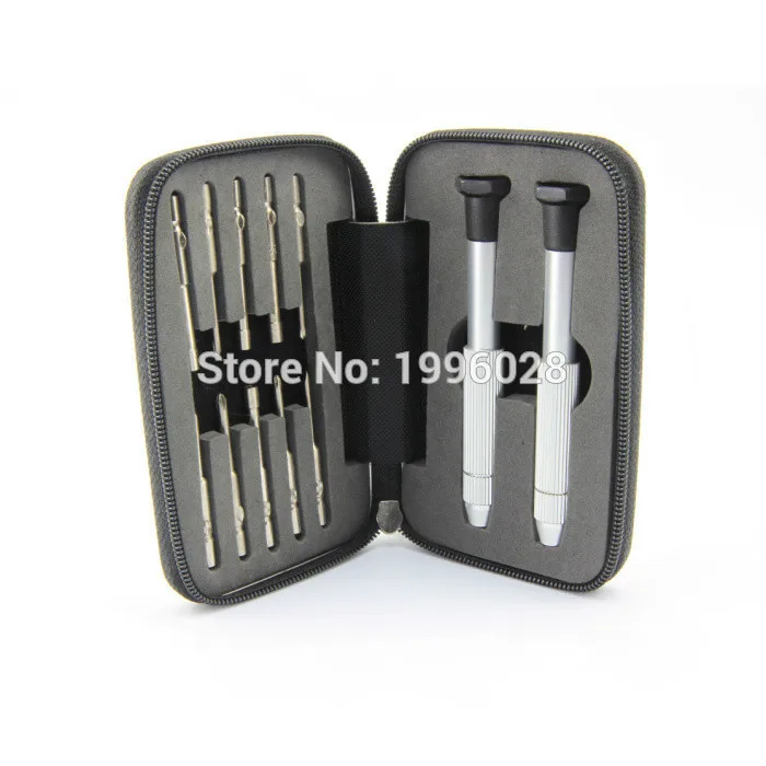 2016 Hot sale12psc Set Glasses Stainless steel Screwdriver Set kit precision Watch Repair Tools with Packing