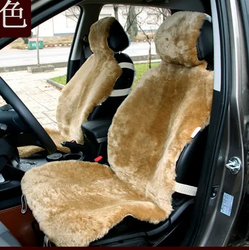 Высокое качество Зимний теплый роскошный натуральная короткая шерсть овчина универсальный чехол для автомобильных сидений набор 1 шт Передняя крышка сиденья