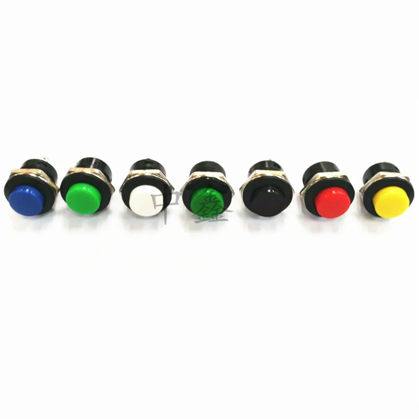 

5Pcs 16mm Round Miniature Push Button Switch Circular Self-Locking Switch R13-507 Self-locking Power Switch HOT