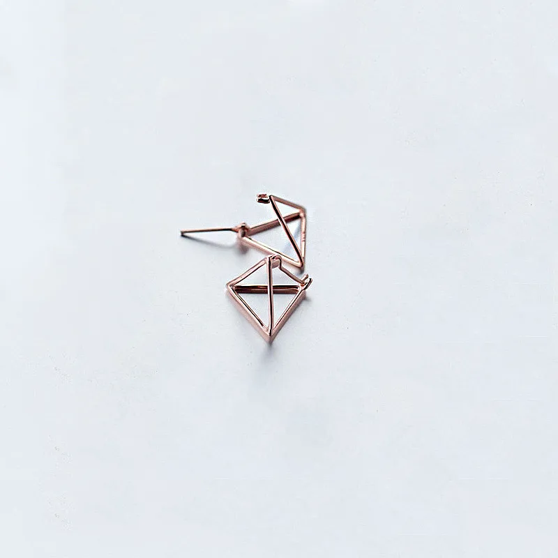INZATT панк минималистичные геометрические серьги в форме треугольника, очаровательные 925 пробы серебряные ювелирные изделия для женщин, индивидуальные аксессуары