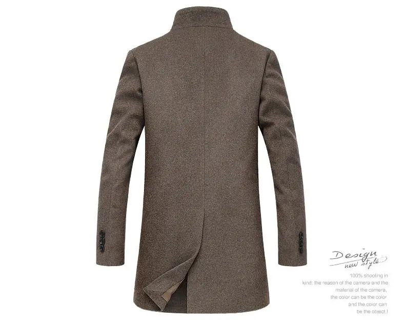 Mwxsd зимние повседневные мужские шерстяные куртки и пальто, мужские приталенные деловые коричневые шерстяные пальто, Мужская шерстяная верхняя одежда