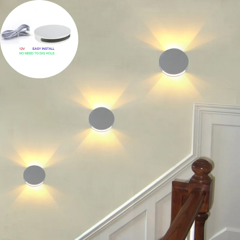 

Modern sconce light Led Wall Light lamps Step Stair 67mm Dia Round Aluminum 1.5W AC/DC 12V home bedroom Foyer fashion KTV BAR