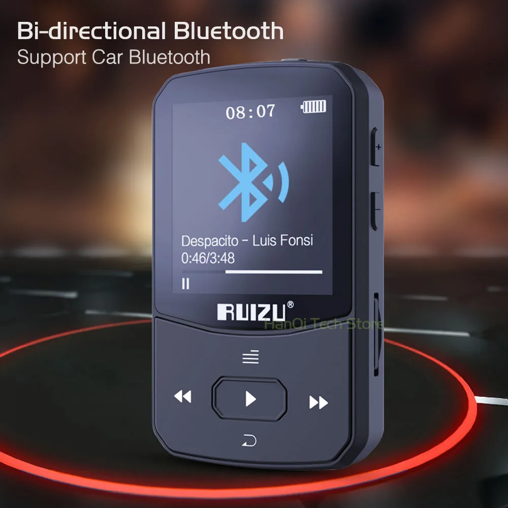 Новинка оригинальный MP3 плеер RUIZU X51 с поддержкой Bluetooth спортивный записью fm радио