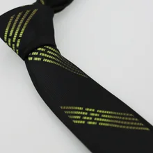 Yibei Coachella галстук черный границы Для мужчин Галстуки модельеров Тонкий Тощий Узкие Gravatas тканые из микрофибры зеленый полосатый галстук