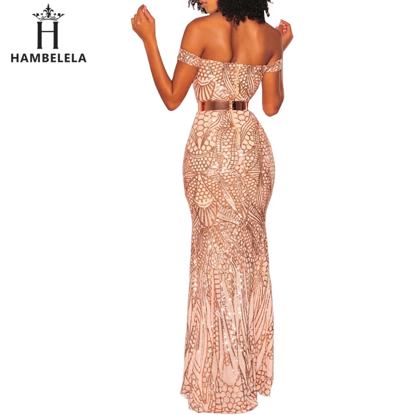 HAMBELELA Sexy Gold Sequin Maxi Dress Strapless Off Shoulder Floor Length Summer Party Dresses Wrap Chest Backless Mermaid Dress (2)