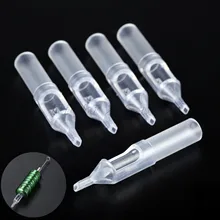 50 шт. наконечники игл для татуажа стерилизованное одноразовое колпачок иглы насадки трубки с круглым горлышком 3D 5D 7D 9D 11D Пластик аксессуары для татуировки