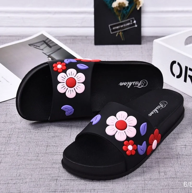 

AECBUY Chinese Slippers Rhinestone Slides Mules Shoes Women 7TXPb23
