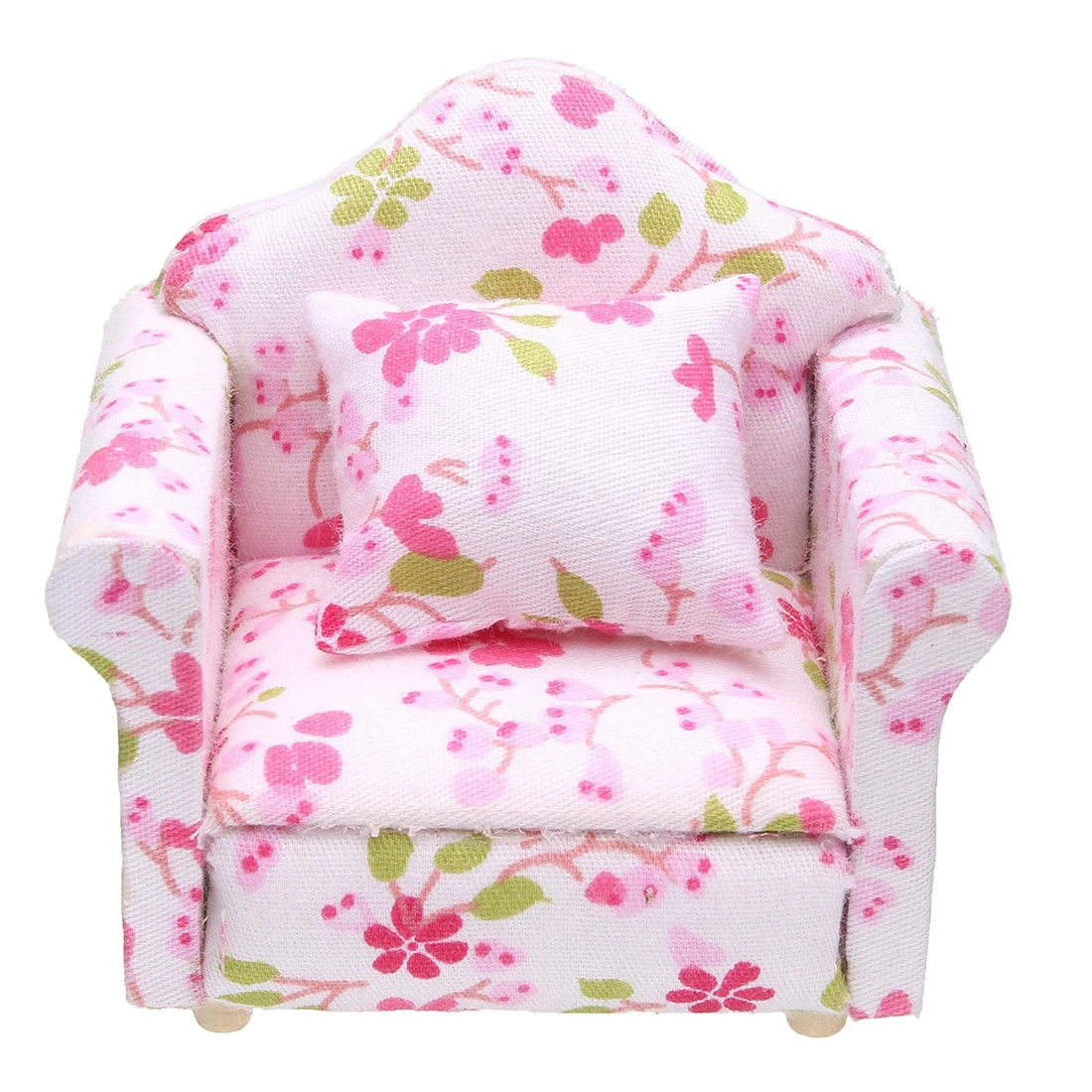 FBIL 1/12 Scale Dollhouse Miniature Furniture Wooden Recliner Chaise