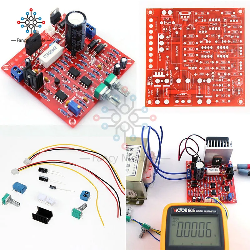 0-30V 2mA-3A Adjustable DC Regulated Power Supply DIY Kit Short with Protection 